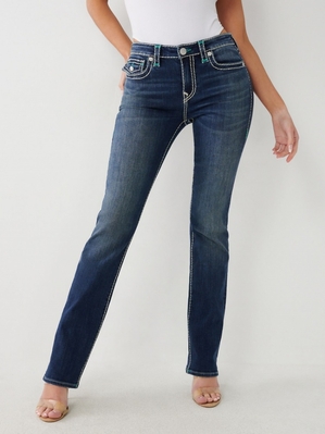 Big T & Super T Stitch True Religion Billie Super T Stitch Droit Jean Femme Bleu | QSY-95980249