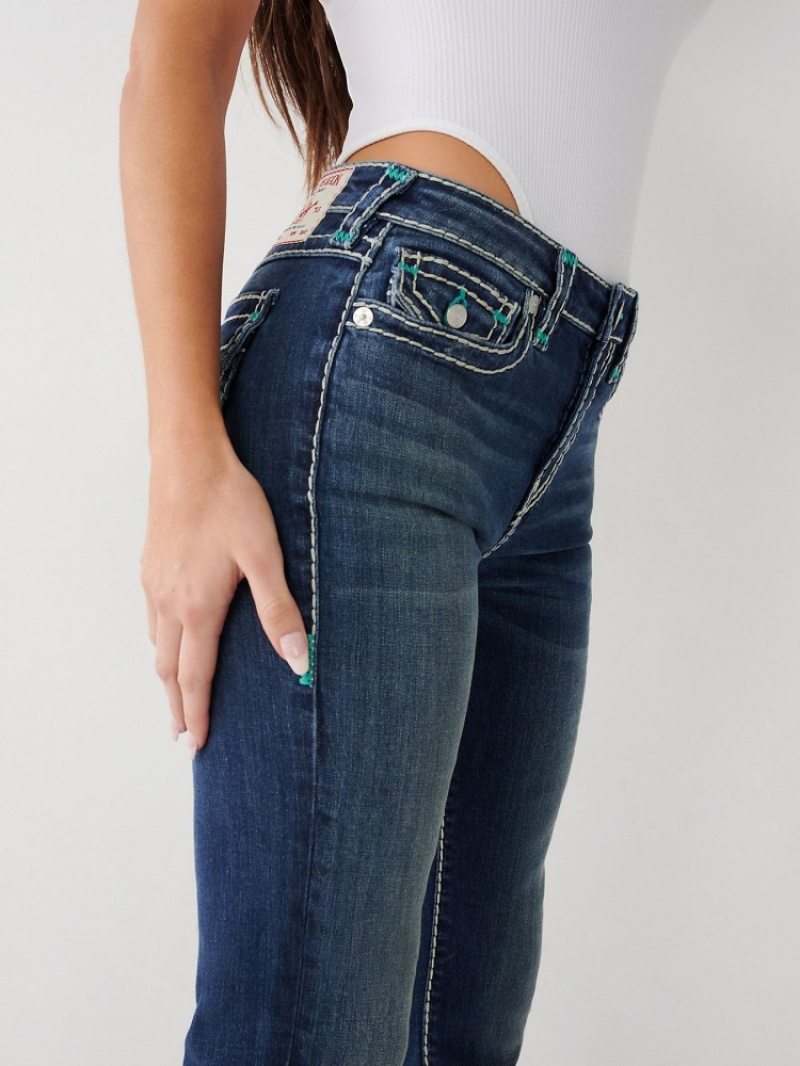 Big T & Super T Stitch True Religion Billie Super T Stitch Droit Jean Femme Bleu | QSY-95980249