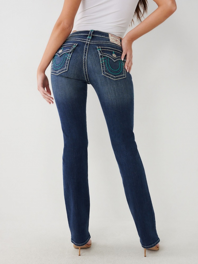 Big T & Super T Stitch True Religion Billie Super T Stitch Droit Jean Femme Bleu | QSY-95980249