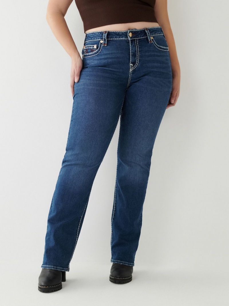 Big T & Super T Stitch True Religion Billie Super T Stitch Droit Jean Femme Noir | TWZ-77369926