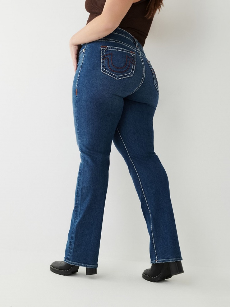 Big T & Super T Stitch True Religion Billie Super T Stitch Droit Jean Femme Noir | TWZ-77369926