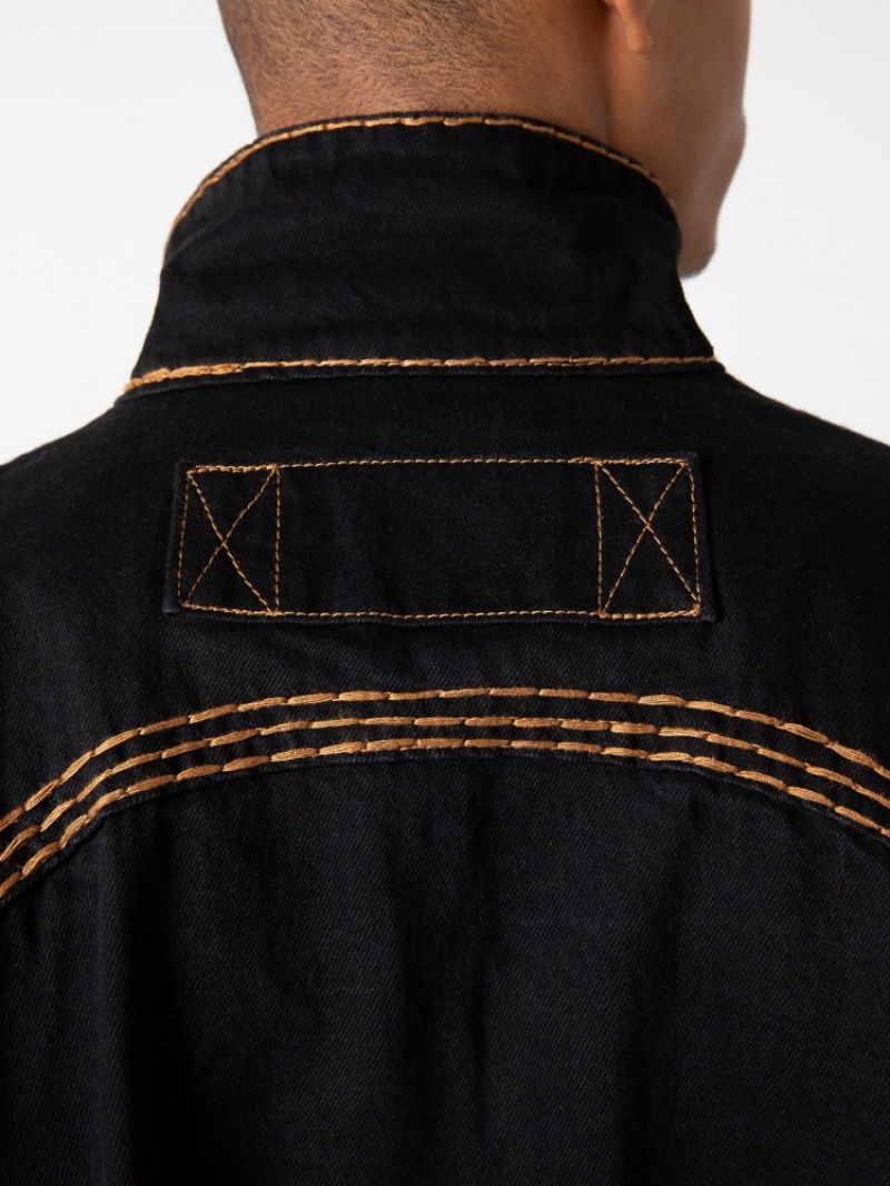 Veste Bomber True Religion Sebastien Ami X True Religion Western Jacket Super T Homme Noir | GWE-12092326