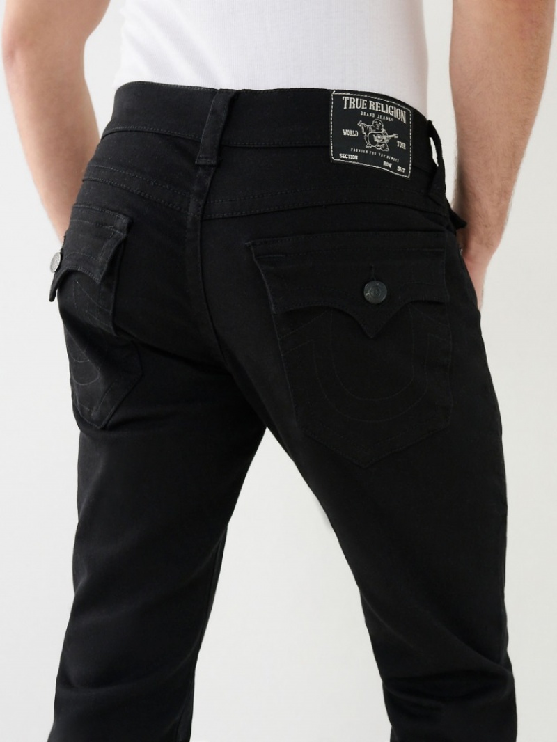 Flap Pocket Jeans True Religion Geno Single Needle Flap Slim Fit Jean Homme Noir | RCE-95331267