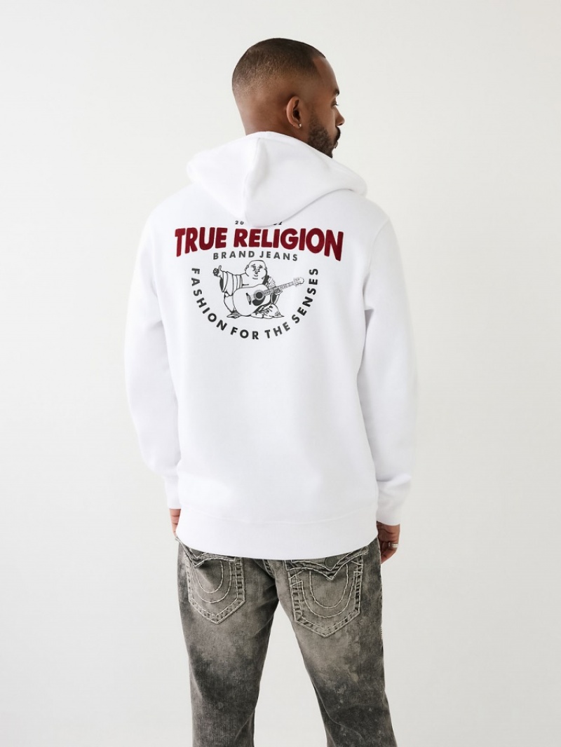 Sweat a Capuche True Religion Flocked Buddha Logo Zip Homme Bleu Marine | BMS-09675842