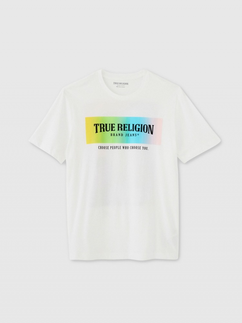 T Shirts True Religion Choose You True Pride Femme Blanche Bleu | NLX-21904753