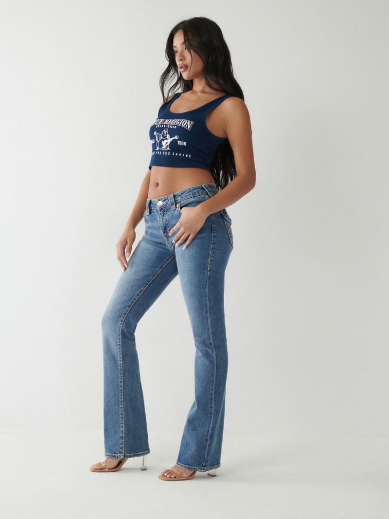 Big T & Super T Stitch True Religion Becca Big T Stitch Bootcut Jean Femme Kaki | CVD-22312391