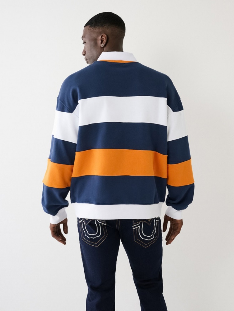 Sweat a Capuche True Religion Color Block Relaxed Homme Bleu | IEY-09134746