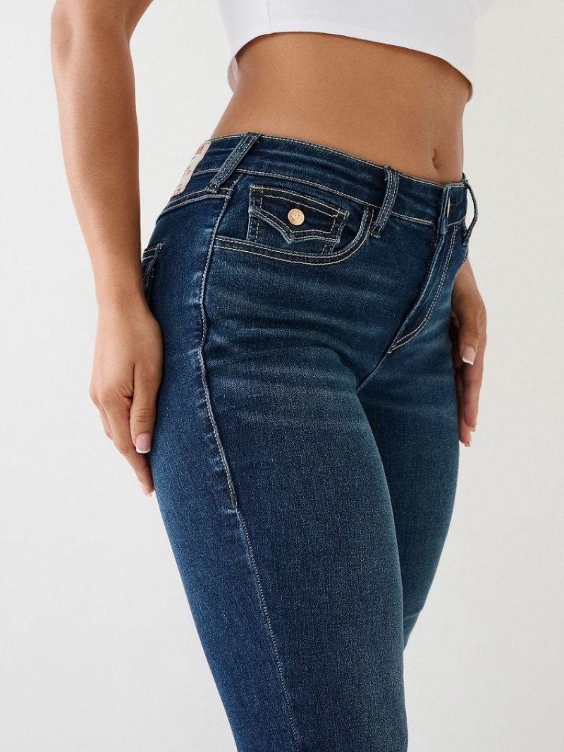 Curvy Skinny Jeans True Religion Jennie Mid Rise Single Needle Mince Jean Femme Bleu Marine | EJN-17124142