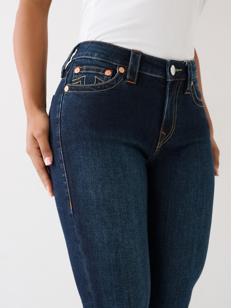 Curvy Skinny Jeans True Religion Jennie Mid Rise Femme Bleu | QRR-72071696