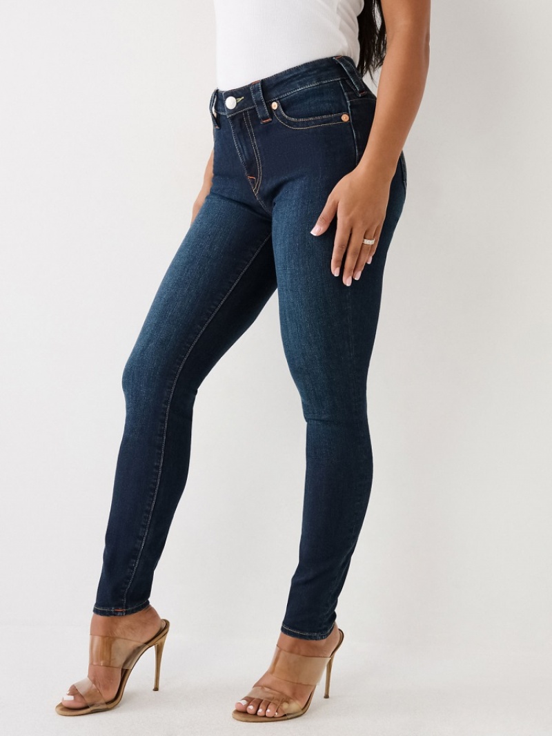 Curvy Skinny Jeans True Religion Jennie Mid Rise Femme Bleu | QRR-72071696