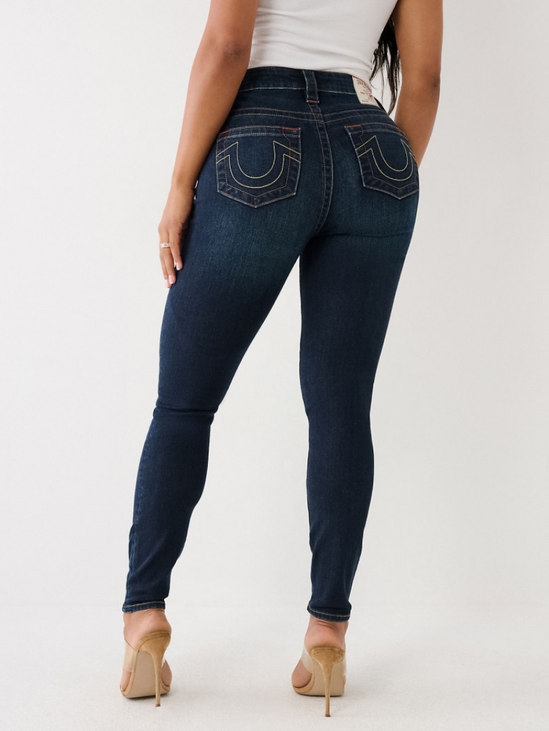 Curvy Skinny Jeans True Religion Jennie Mid Rise Femme Bleu | QRR-72071696