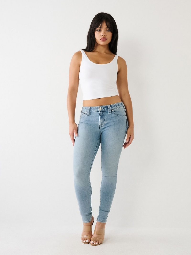 Curvy Skinny Jeans True Religion Jennie Mid Rise Femme Noir | VIH-01439148