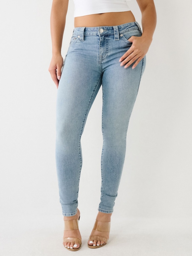 Curvy Skinny Jeans True Religion Jennie Mid Rise Femme Noir | VIH-01439148