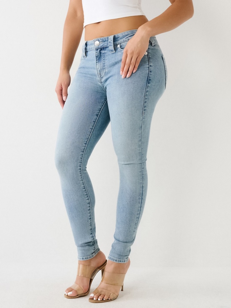 Curvy Skinny Jeans True Religion Jennie Mid Rise Femme Noir | VIH-01439148