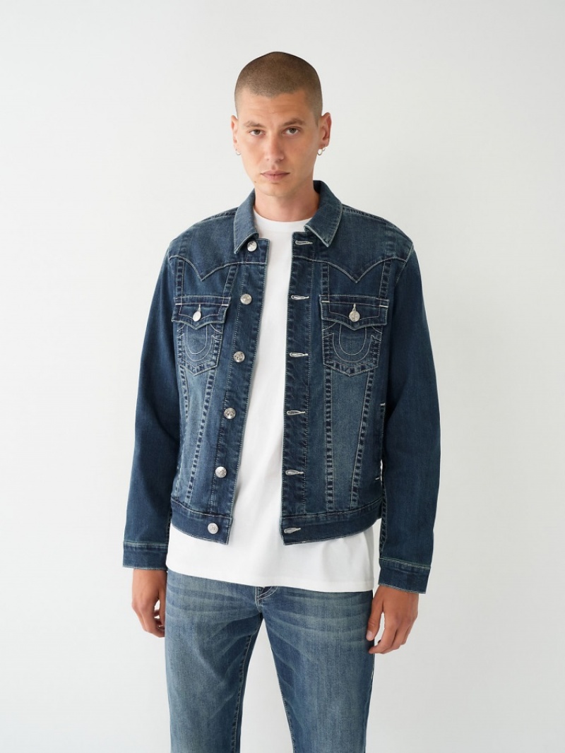 Vestes En Jean True Religion Jimmy Painted Hs Homme Bleu | HCF-98420214