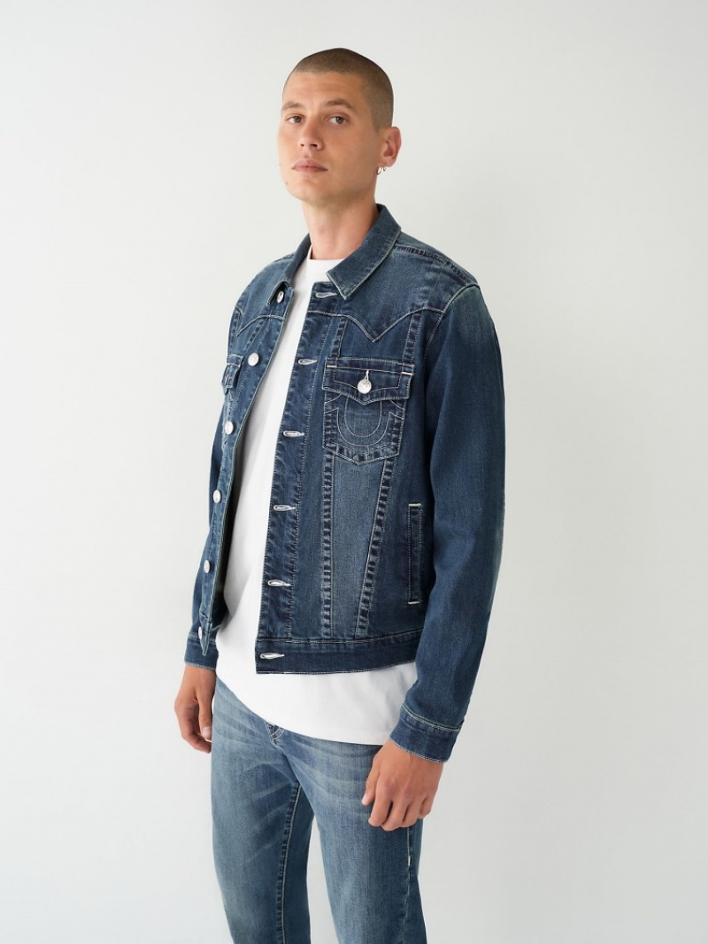 Vestes En Jean True Religion Jimmy Painted Hs Homme Bleu | HCF-98420214