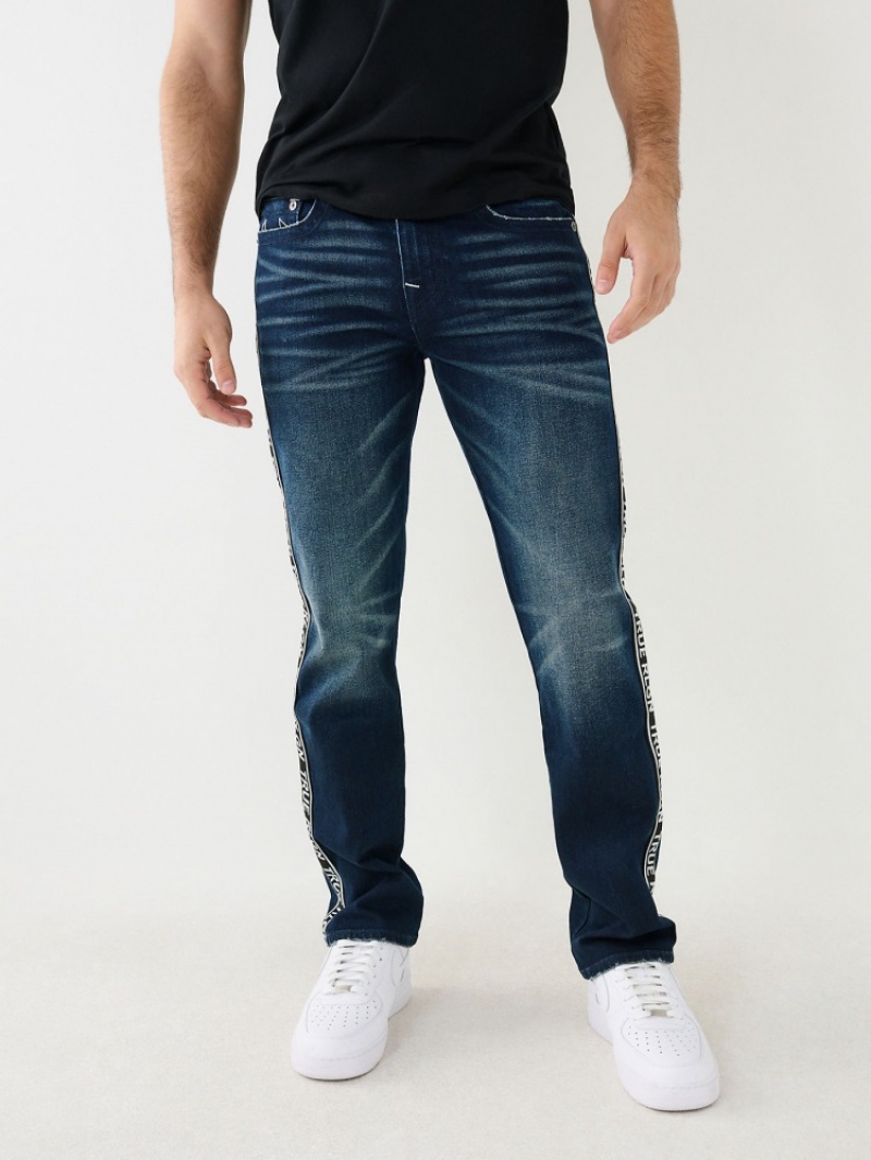 Straight Leg Jeans True Religion Ricky Side Stripe Homme Bleu Marine | NCE-02429247