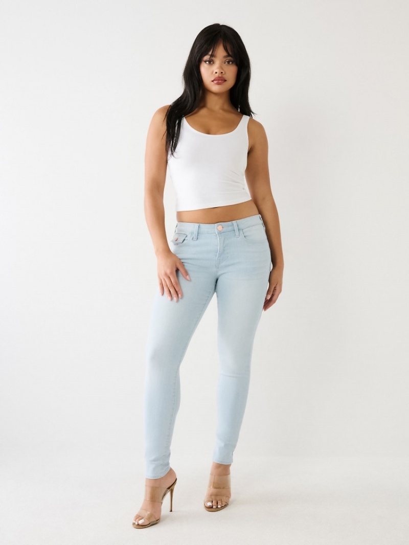 Curvy Skinny Jeans True Religion Jennie Mid Rise Femme Bleu | ZAX-15326443