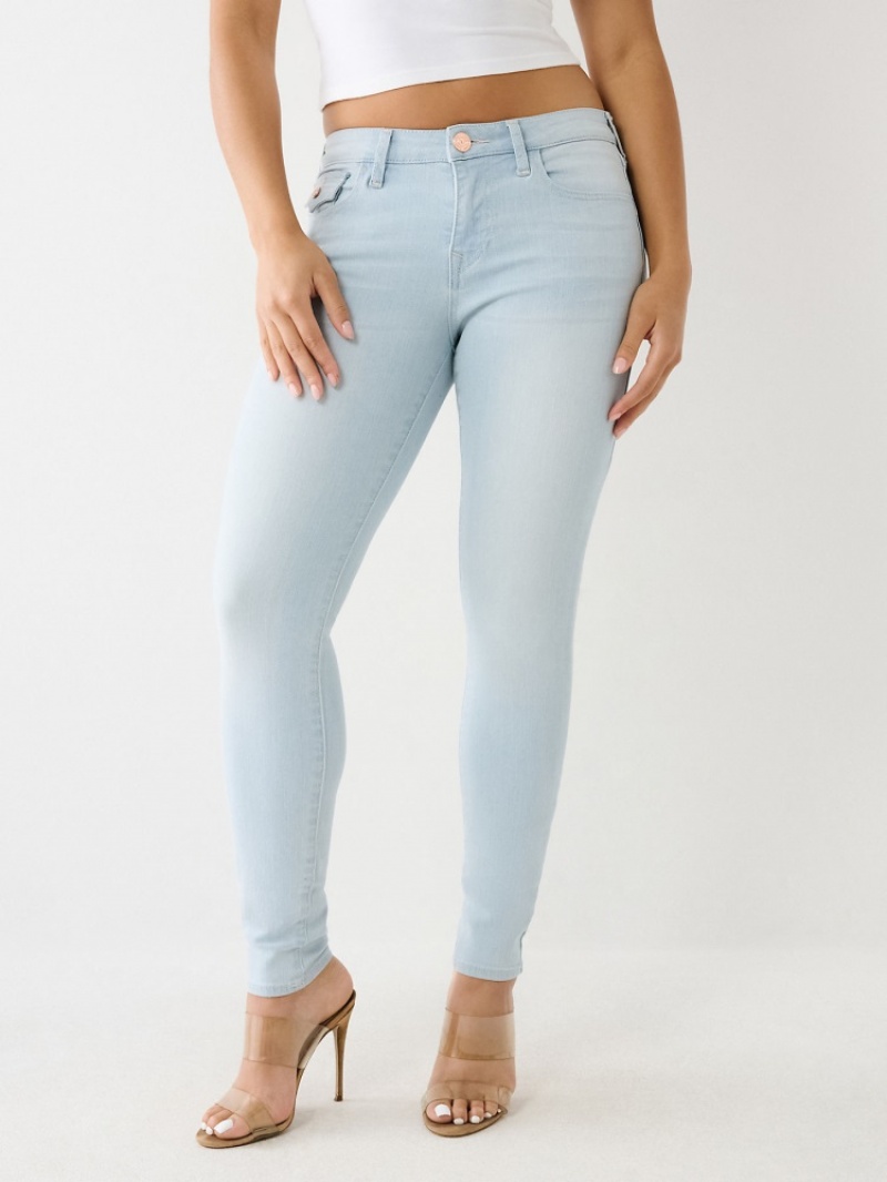 Curvy Skinny Jeans True Religion Jennie Mid Rise Femme Bleu | ZAX-15326443