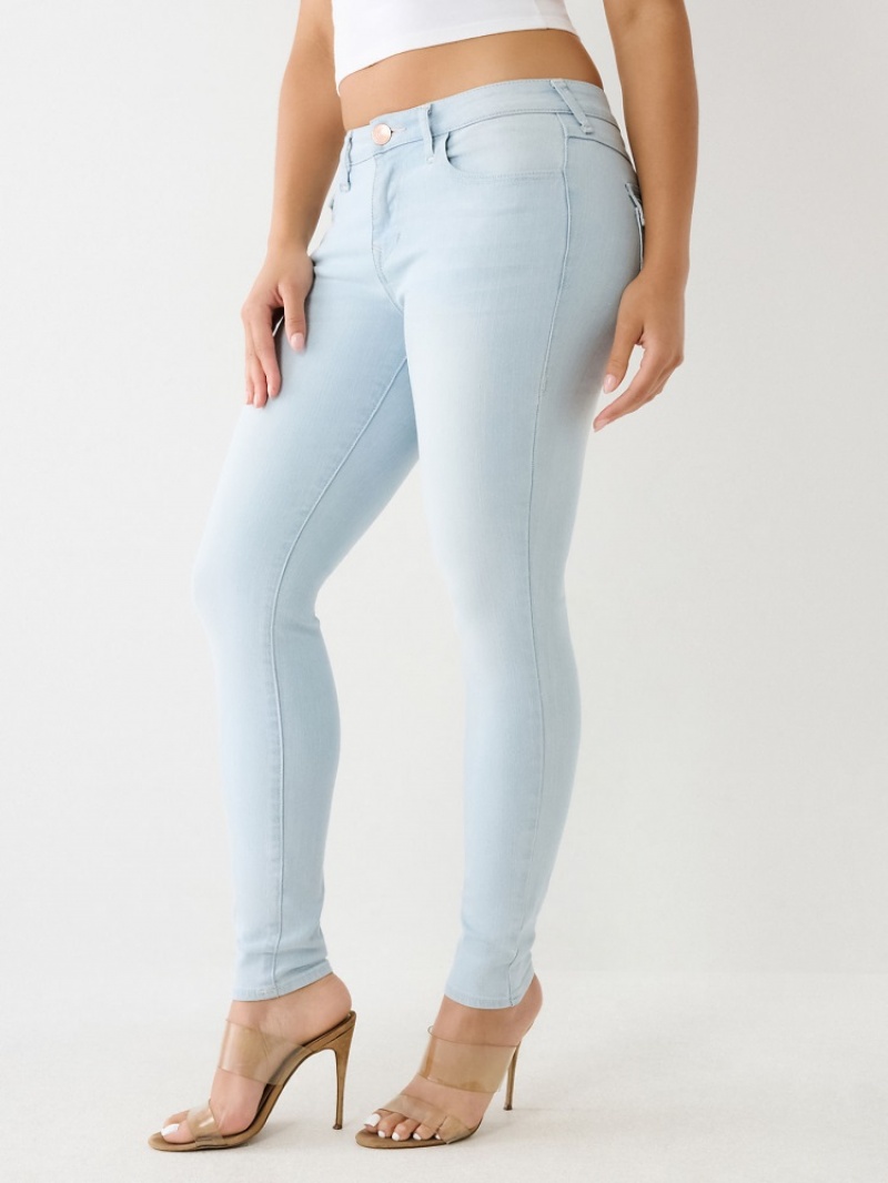 Curvy Skinny Jeans True Religion Jennie Mid Rise Femme Bleu | ZAX-15326443