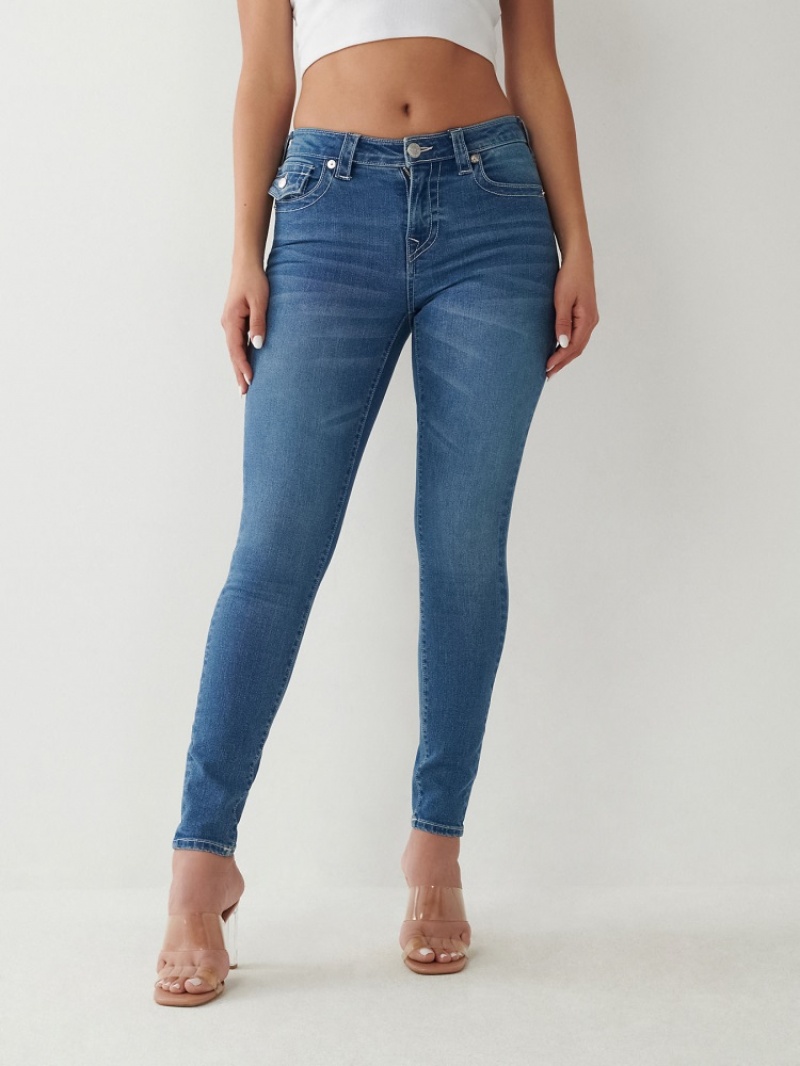 Curvy Skinny Jeans True Religion Jennie Mid Rise Femme Bleu | WCY-55700051