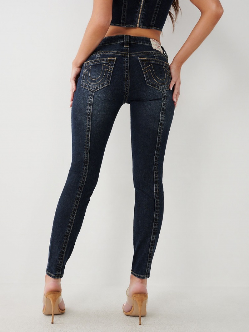 Curvy Skinny Jeans True Religion Jennie Mid Rise Femme Blanche Bleu Marine | YIU-67737403