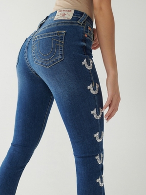 Curvy Skinny Jeans True Religion Jennie Mid Rise Femme Bleu Marine | YEL-54916265