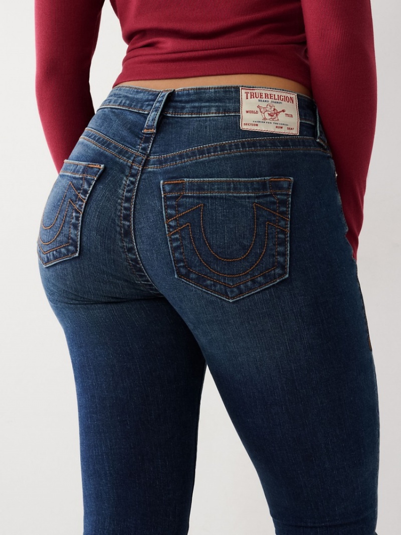 Curvy Skinny Jeans True Religion Jennie Mid Rise Femme Bleu | IAI-17603822