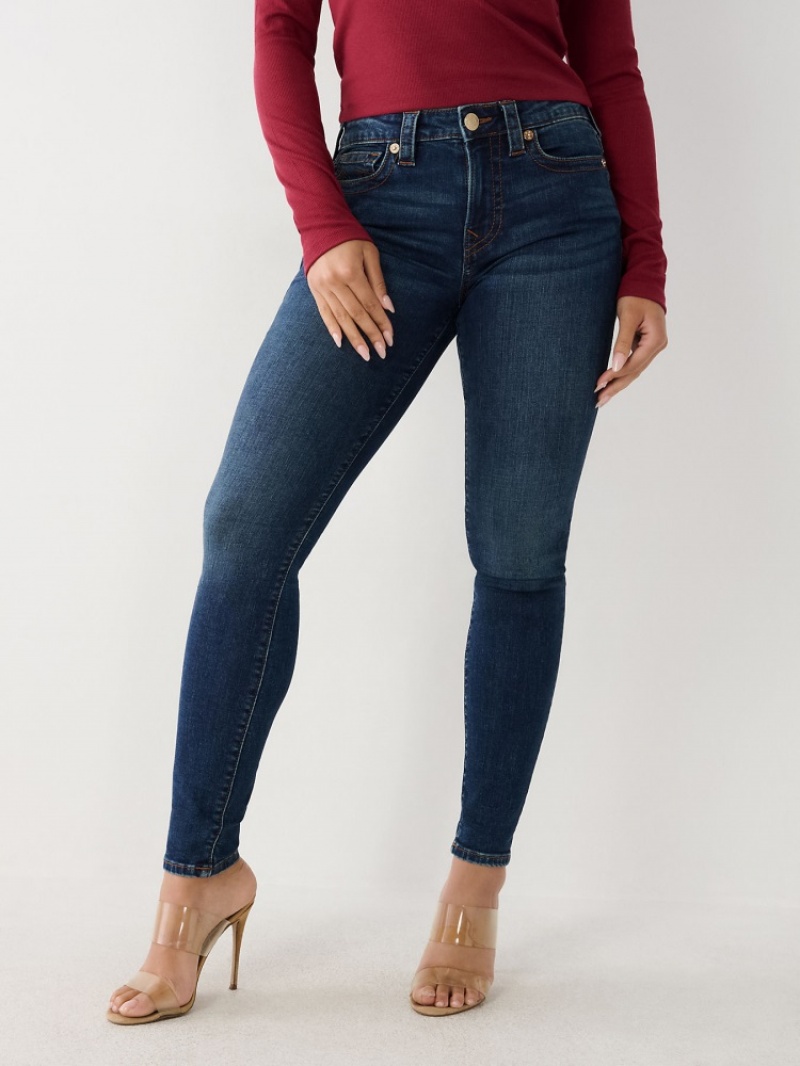 Curvy Skinny Jeans True Religion Jennie Mid Rise Femme Bleu | IAI-17603822