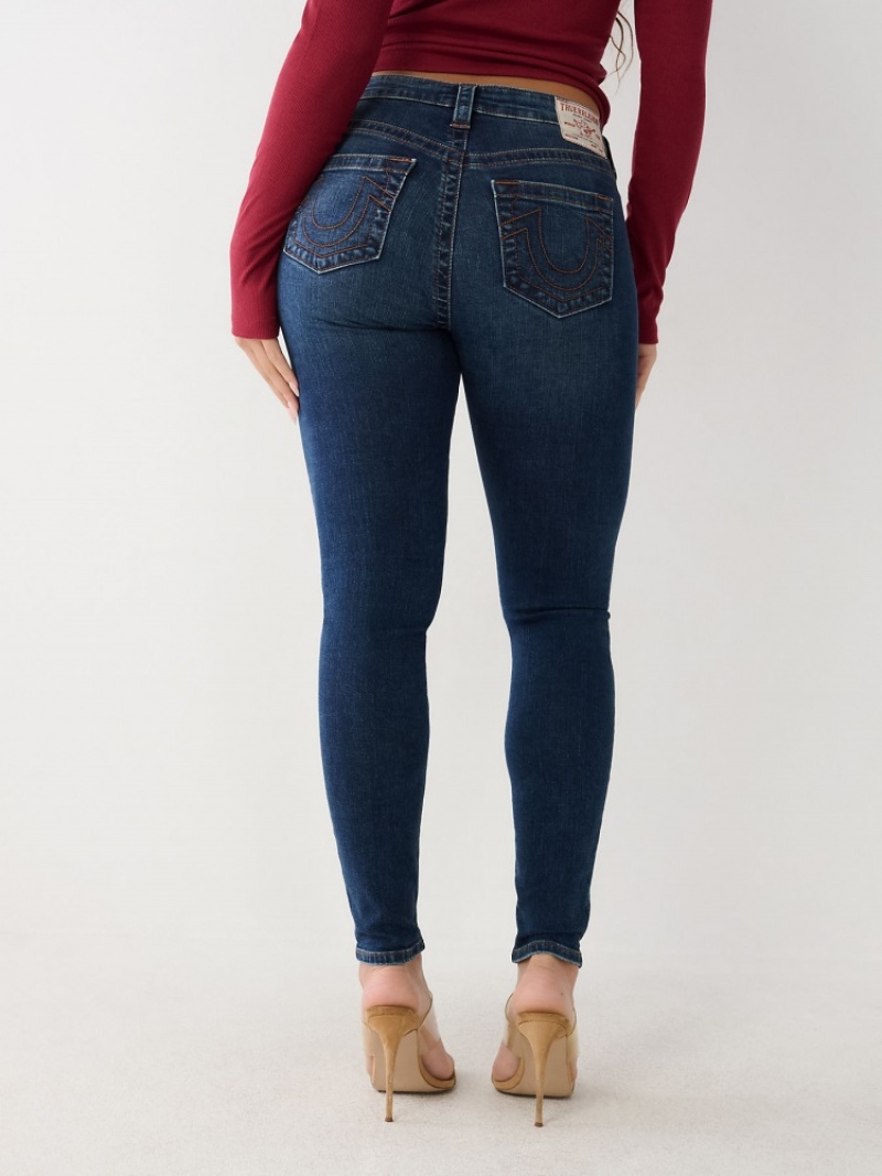 Curvy Skinny Jeans True Religion Jennie Mid Rise Femme Bleu | IAI-17603822