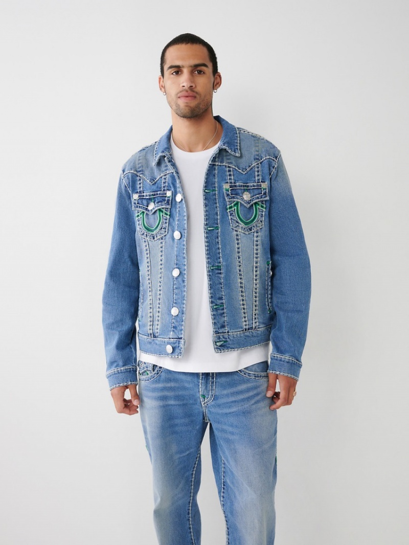 Vestes En Jean True Religion Jimmy Double Raised Hs Super T Homme Bleu | CNO-95268920