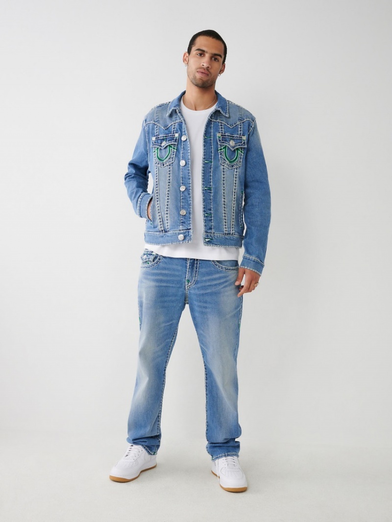 Vestes En Jean True Religion Jimmy Double Raised Hs Super T Homme Bleu | CNO-95268920