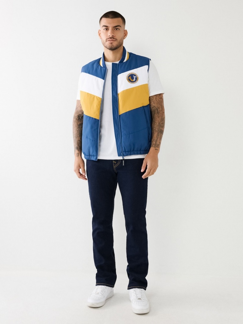 Gilet Puffer True Religion Hs Logo Chevron Homme Bleu Marine | RPM-59356387