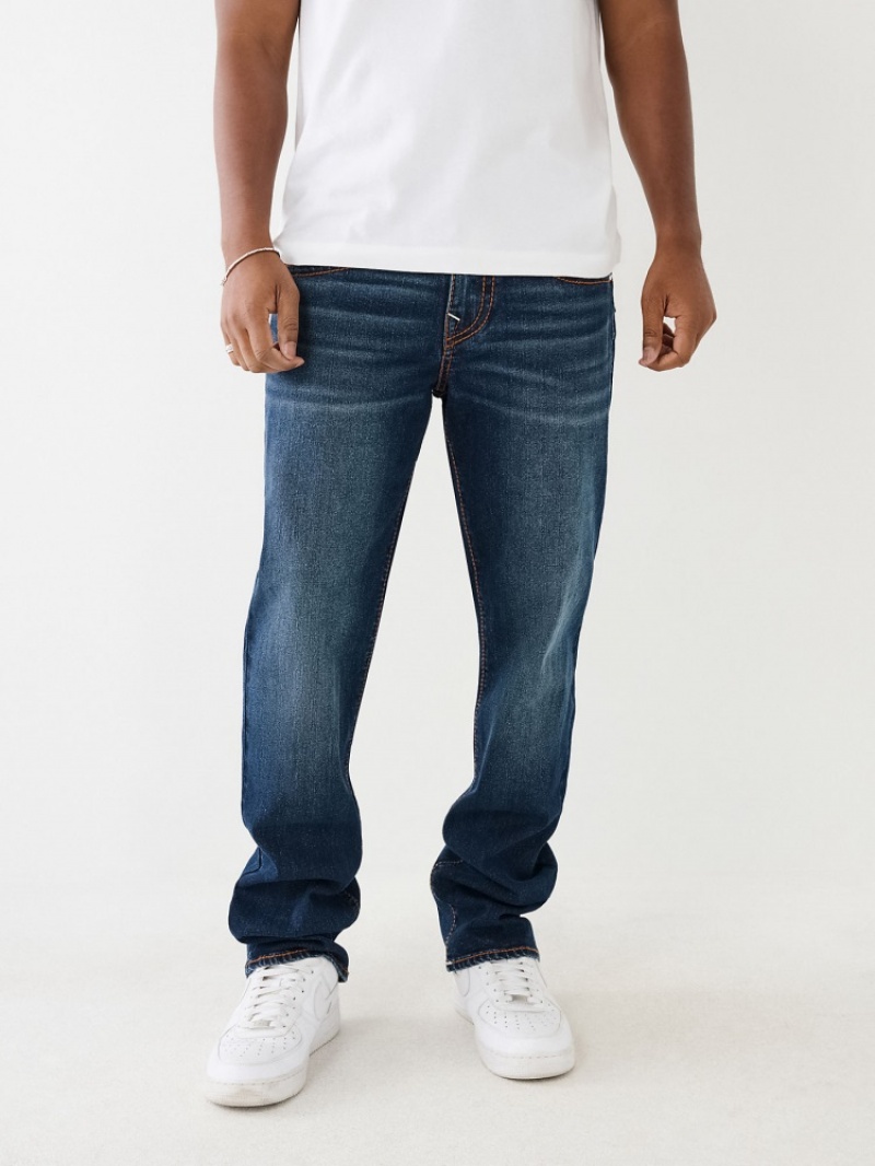 Straight Leg Jeans True Religion Ricky Big T Stitch Homme Bleu | FZX-34855526