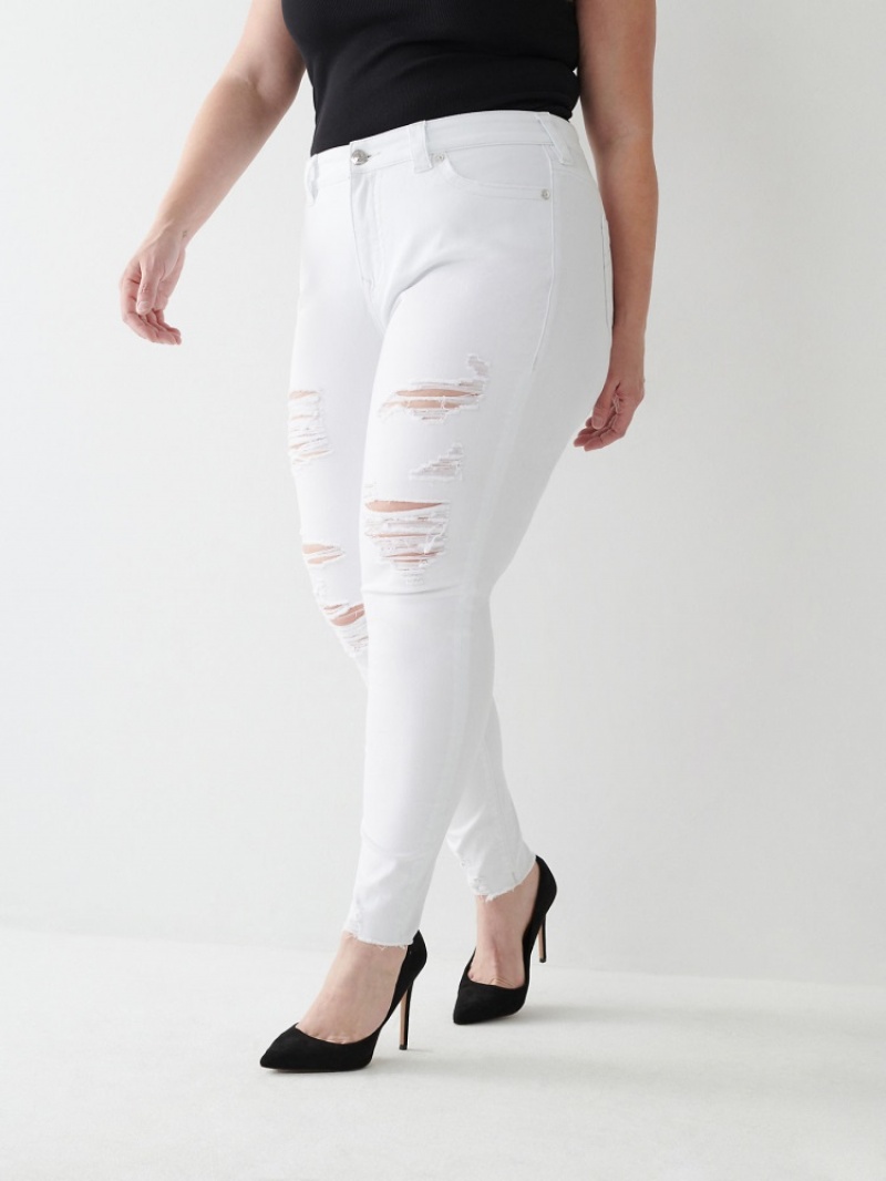 Curvy Skinny Jeans True Religion Jennie Mid Rise Femme Blanche Noir | TUI-87403156