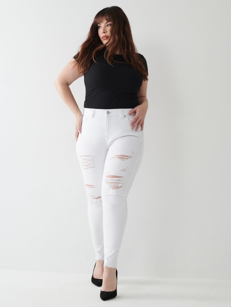 Curvy Skinny Jeans True Religion Jennie Mid Rise Femme Blanche Noir | TUI-87403156