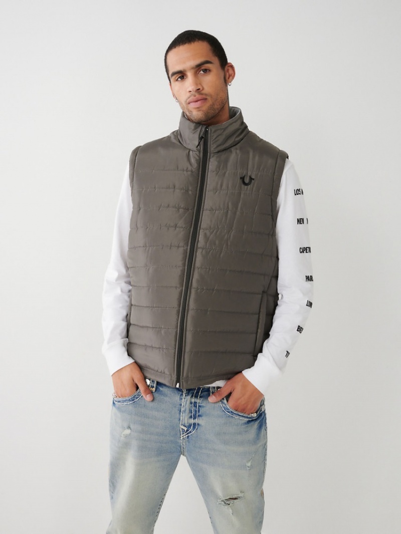 Gilet Puffer True Religion Horseshoe Homme Jaune | JAY-88139704