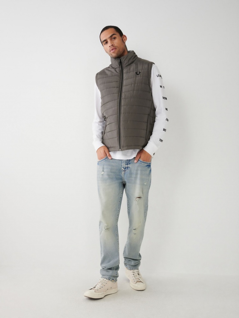 Gilet Puffer True Religion Horseshoe Homme Jaune | JAY-88139704