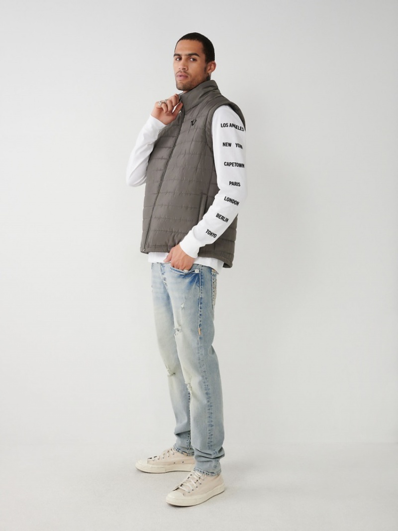 Gilet Puffer True Religion Horseshoe Homme Jaune | JAY-88139704