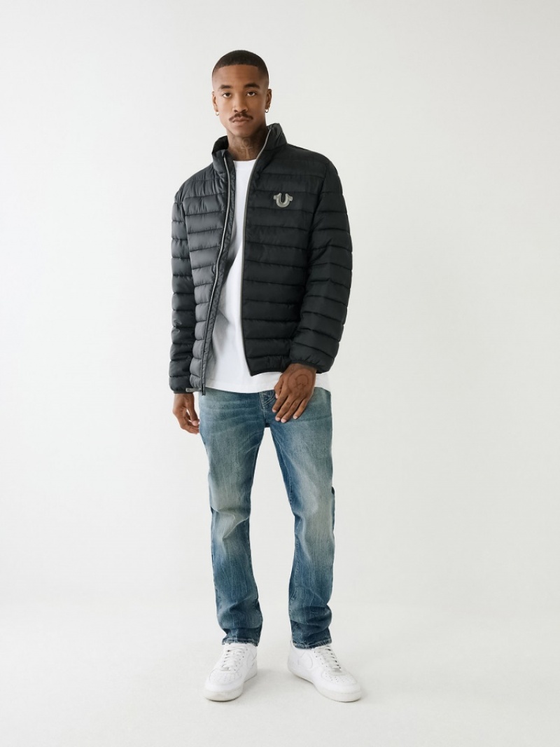 Veste Puffer True Religion Horseshoe Logo Homme Kaki | GWI-50518412