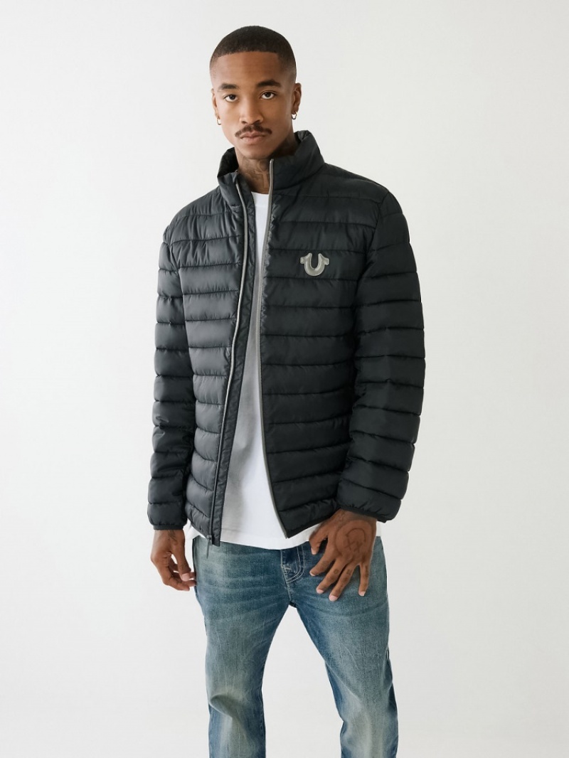 Veste Puffer True Religion Horseshoe Logo Homme Kaki | GWI-50518412