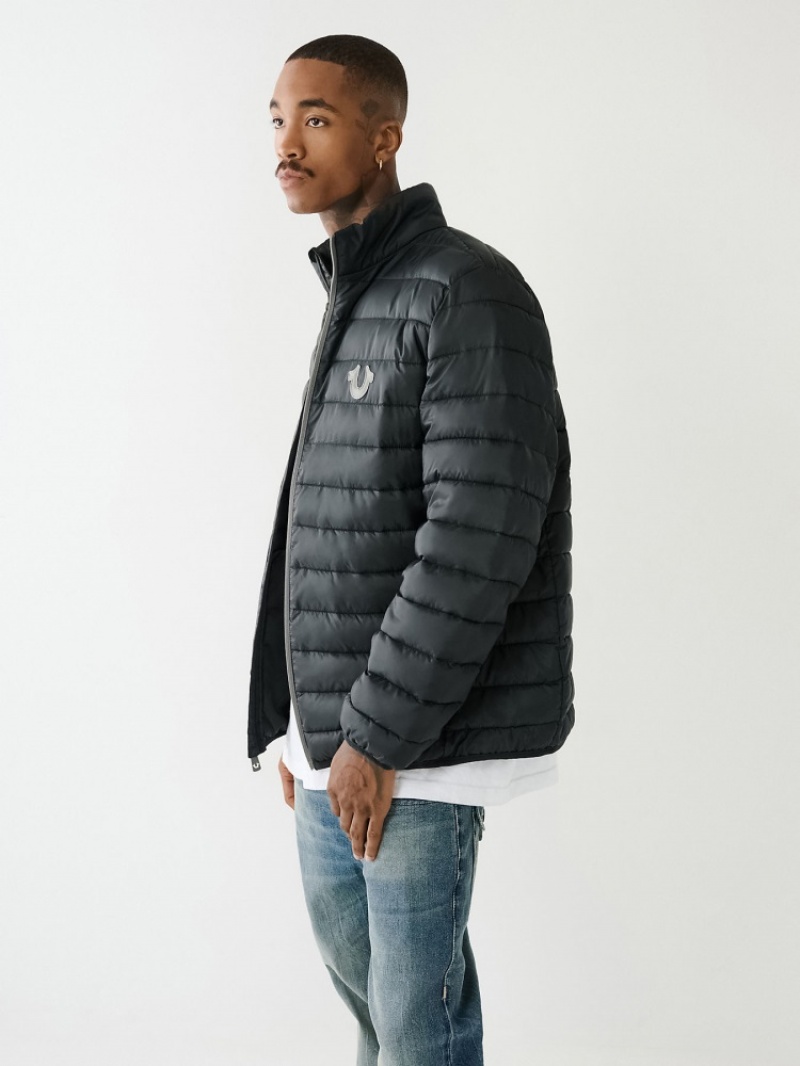 Veste Puffer True Religion Horseshoe Logo Homme Kaki | GWI-50518412