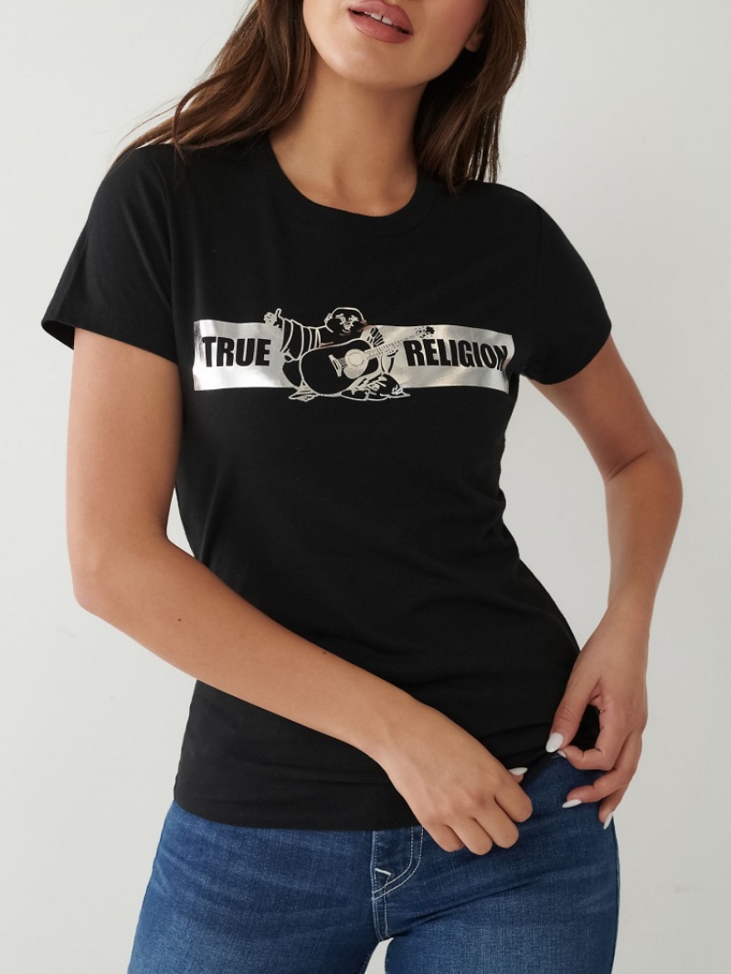 T Shirts True Religion Buddha Logo Femme Bleu Marine | KYN-14771863