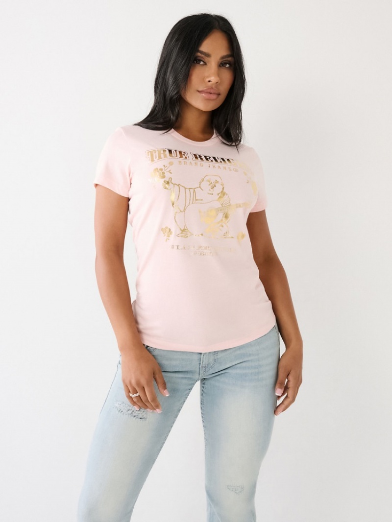 T Shirts True Religion Buddha Logo Femme Bleu | AXV-64745796