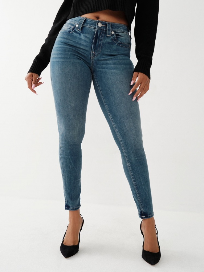 Curvy Skinny Jeans True Religion Jennie Mid Rise Femme Bleu | MZD-21469946