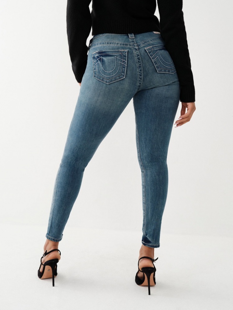 Curvy Skinny Jeans True Religion Jennie Mid Rise Femme Bleu | MZD-21469946