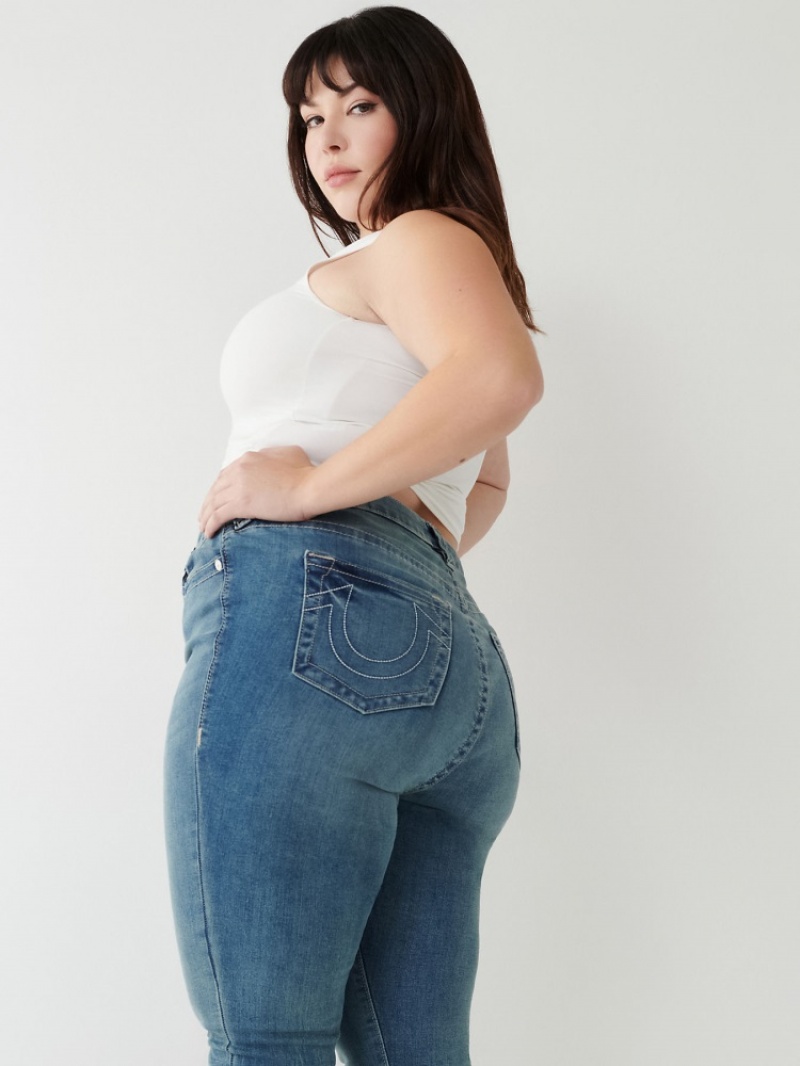 Curvy Skinny Jeans True Religion Jennie Mid Rise Femme Bleu | MZD-21469946