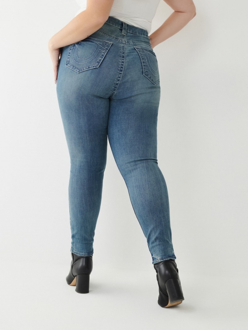 Curvy Skinny Jeans True Religion Jennie Mid Rise Femme Bleu | MZD-21469946