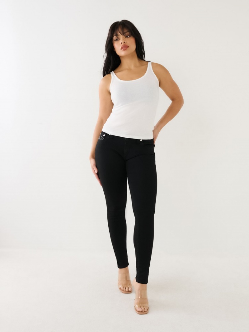 Curvy Skinny Jeans True Religion Jennie Mid Rise Femme Noir | LDM-11926766