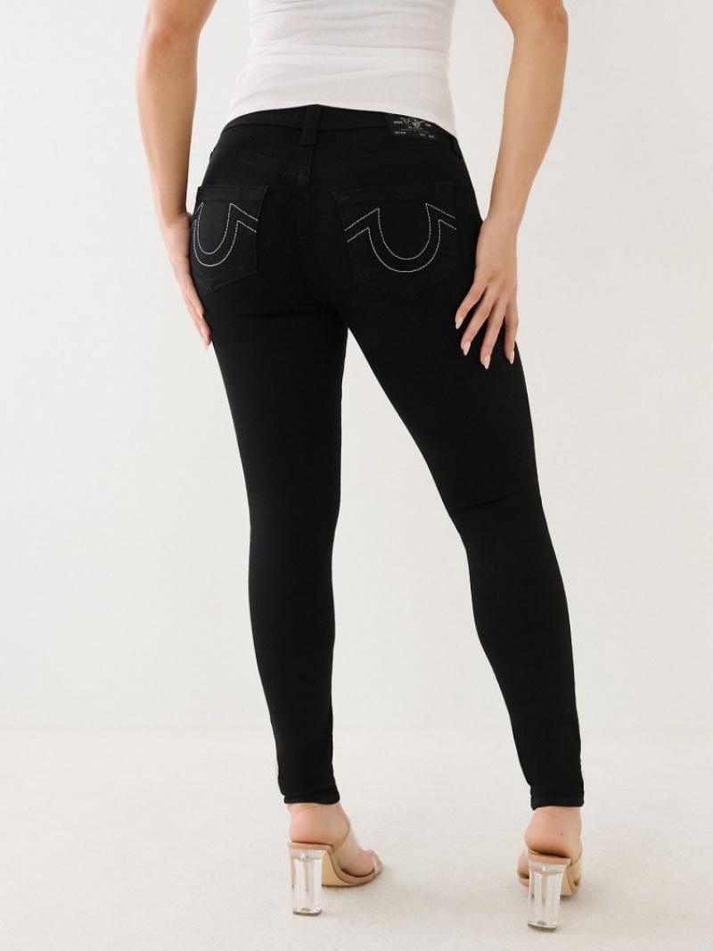 Curvy Skinny Jeans True Religion Jennie Mid Rise Femme Noir | LDM-11926766